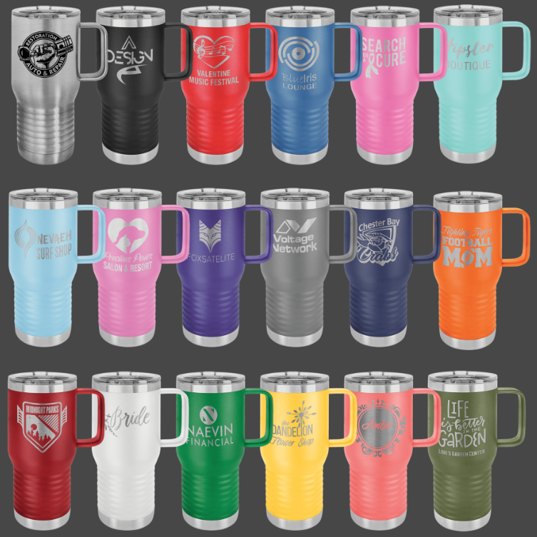 20oz, 32oz, 40oz Travel Mug - Polar Camel Powder Coated