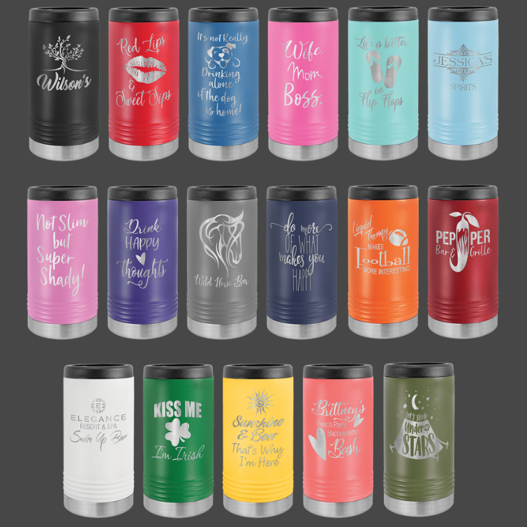 Slim & Standard Can Cooler - Polar Camel Powder Coated