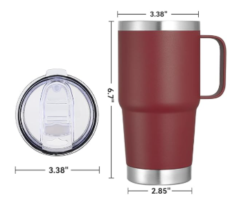 12 oz, 14oz, 20oz Coffee - Generic Powder Coated Tumbler