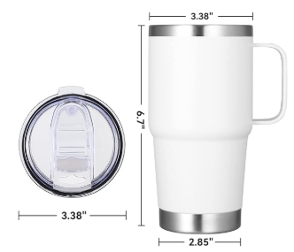 12 oz, 14oz, 20oz Coffee - Generic Powder Coated Tumbler