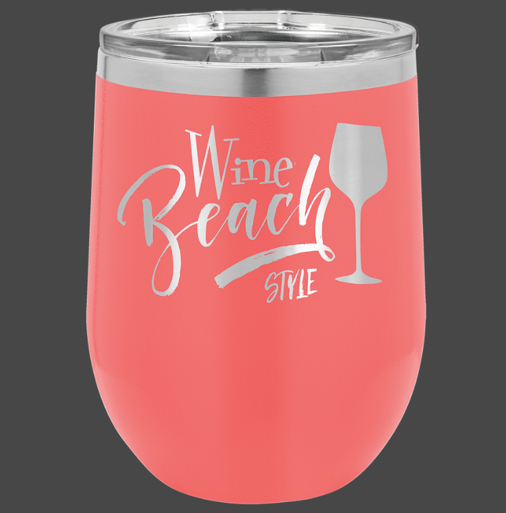 12oz, 16oz Wine Glass - Polar Camel Powder Coated
