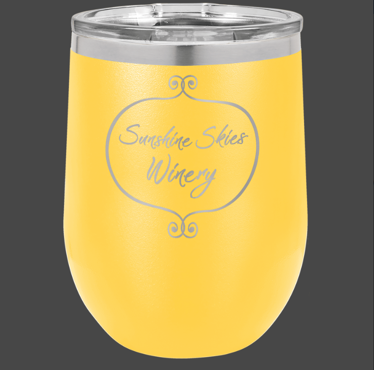12oz, 16oz Wine Glass - Polar Camel Powder Coated