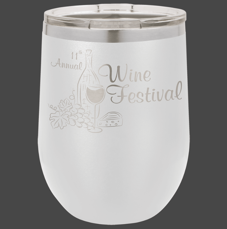 12oz, 16oz Wine Glass - Polar Camel Powder Coated