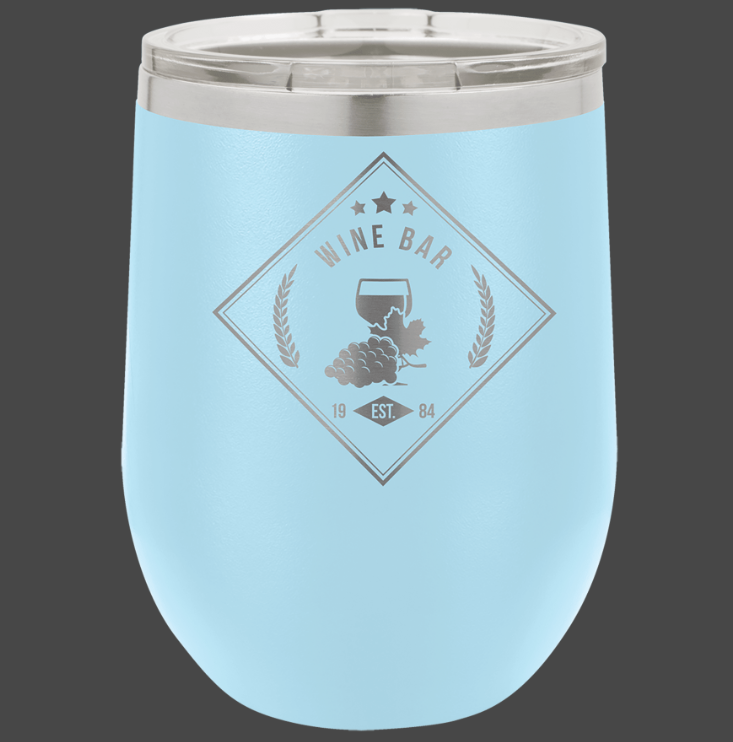 12oz, 16oz Wine Glass - Polar Camel Powder Coated