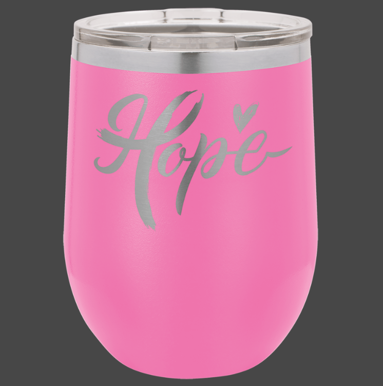 12oz, 16oz Wine Glass - Polar Camel Powder Coated