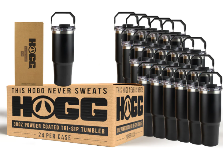 20oz & 30oz Hogg Powder Coated Tri-Sip Sports Tumbler